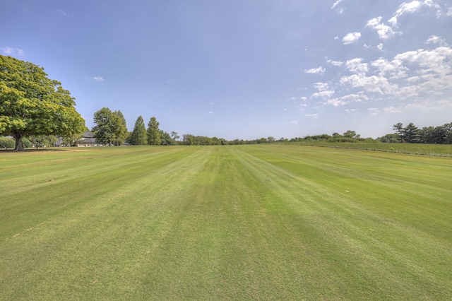 view of property's community featuring a lawn