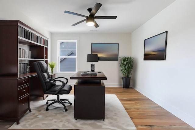 6816 Springwater St, Smyrna, TN 37167 - office space featuring light wood-style flooring, a ceiling fan, and baseboards