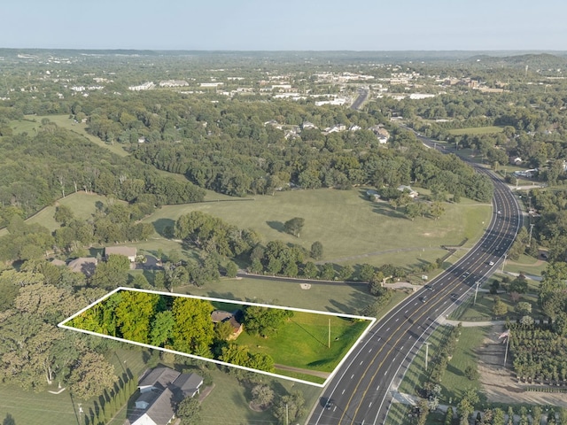 aerial view featuring a rural view