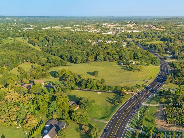 drone / aerial view with a rural view