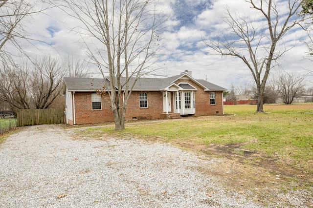 view of front of house with a front yard