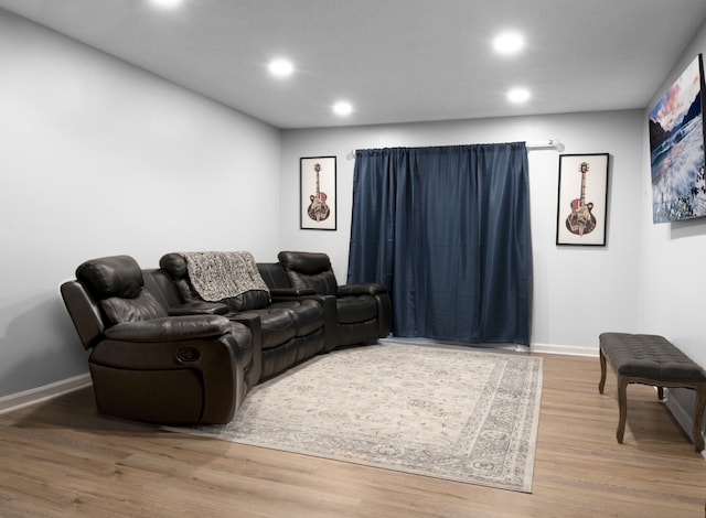 living room featuring hardwood / wood-style flooring