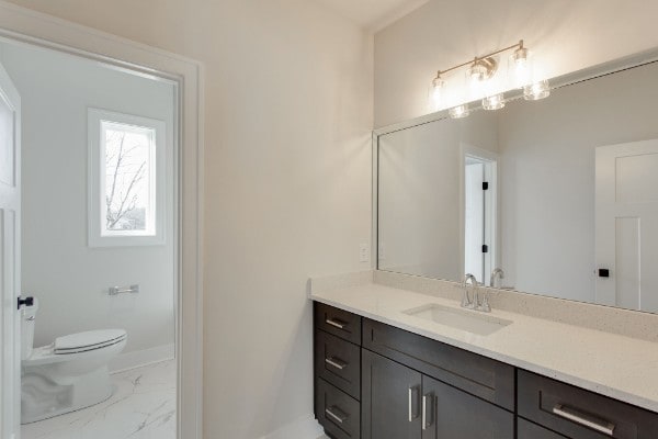 bathroom with vanity and toilet