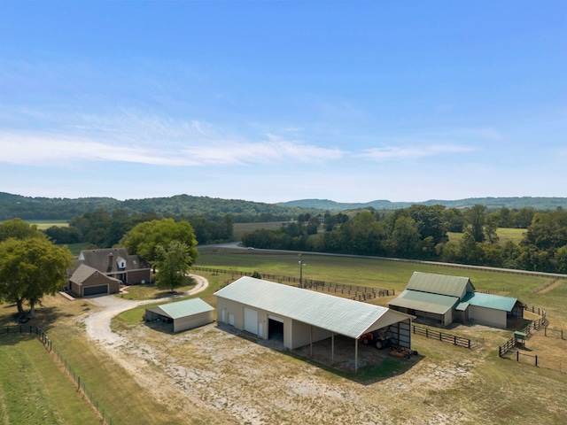 drone / aerial view with a rural view