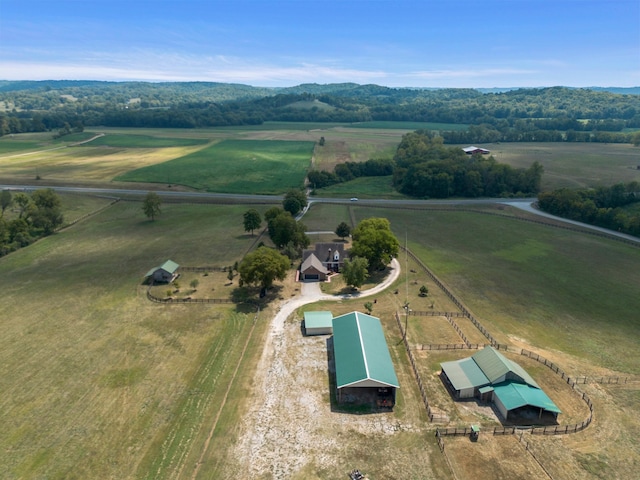 bird's eye view with a rural view