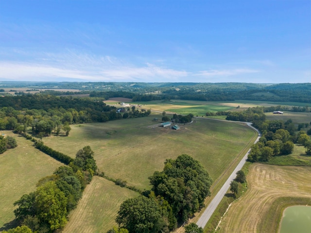 drone / aerial view with a rural view