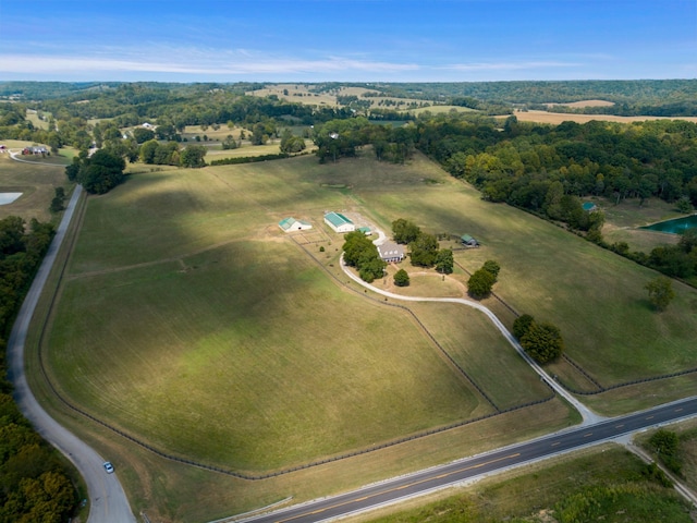 drone / aerial view featuring a rural view