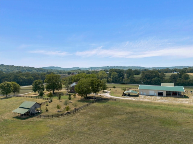 bird's eye view featuring a rural view