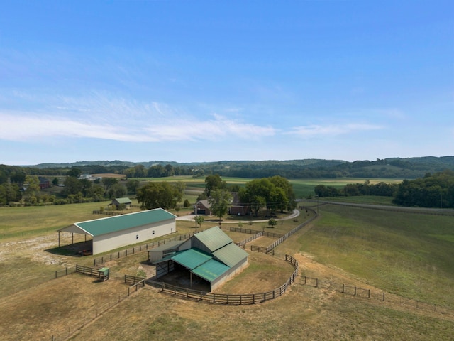 drone / aerial view featuring a rural view