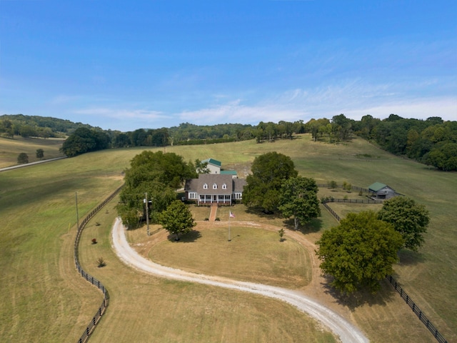 bird's eye view featuring a rural view