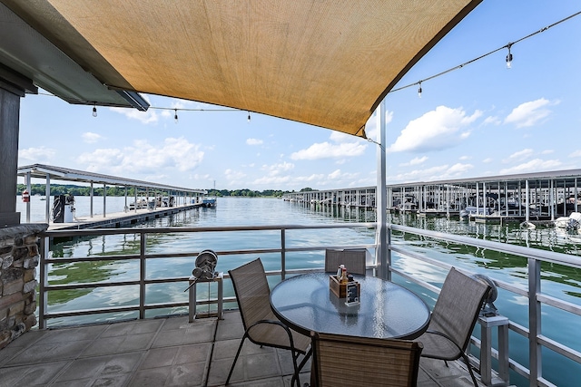 balcony with a water view