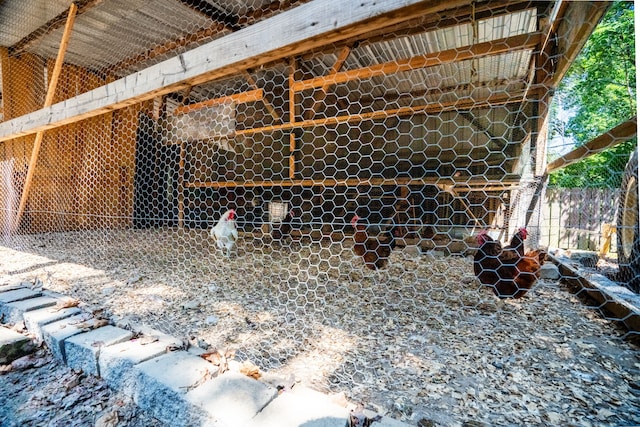 view of patio with an outdoor structure