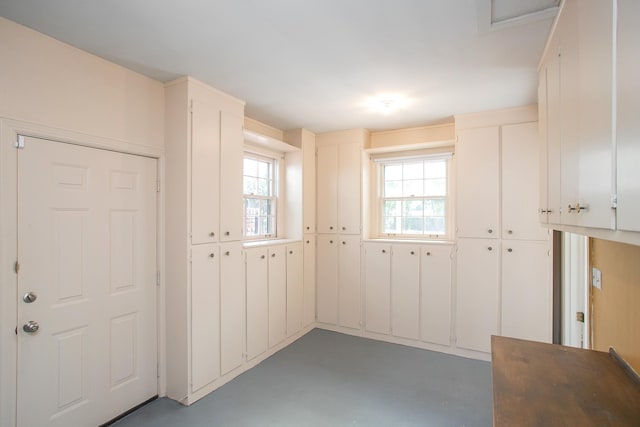 kitchen featuring white cabinets