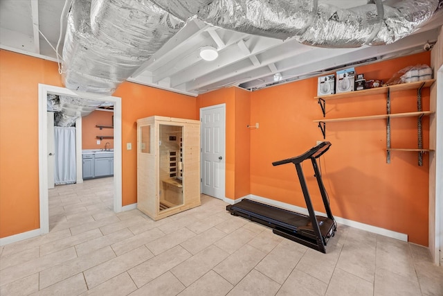 89 Ouchonder Rd, Elmwood, TN 38560 - workout room with baseboards and tile patterned floors