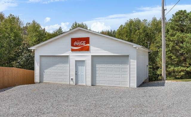 view of garage