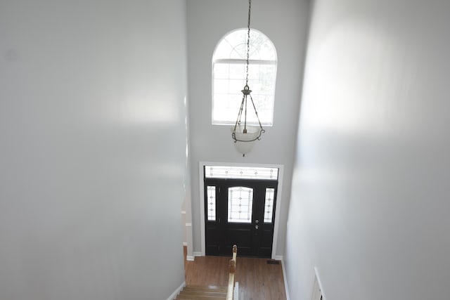 interior space with hardwood / wood-style floors