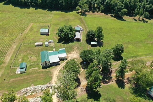 bird's eye view with a rural view