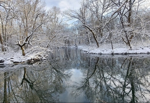 view of snow covered land