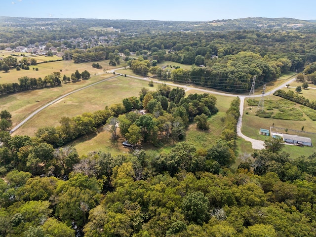 bird's eye view with a rural view