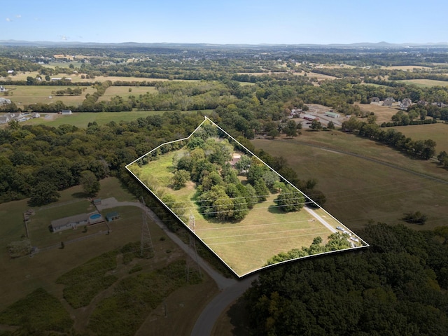 bird's eye view featuring a rural view