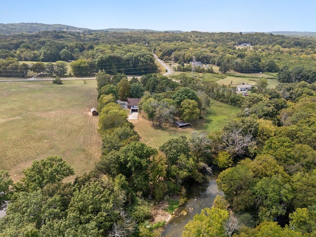 drone / aerial view with a forest view