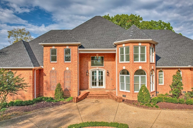 view of front facade with french doors