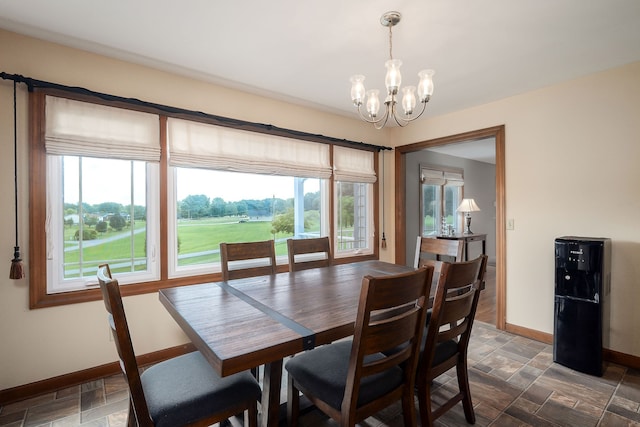 dining room with an inviting chandelier