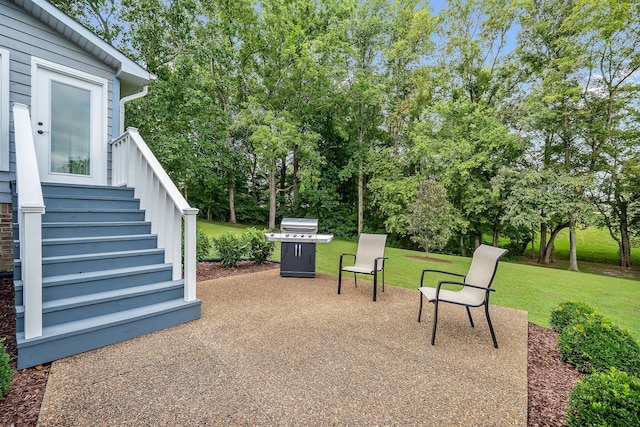 view of patio / terrace with a grill