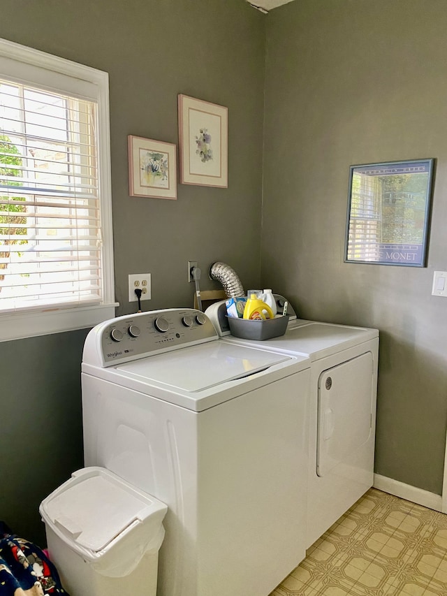 laundry room featuring washer and clothes dryer