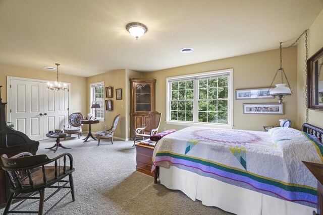 bedroom featuring carpet flooring