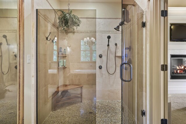 bathroom with an enclosed shower