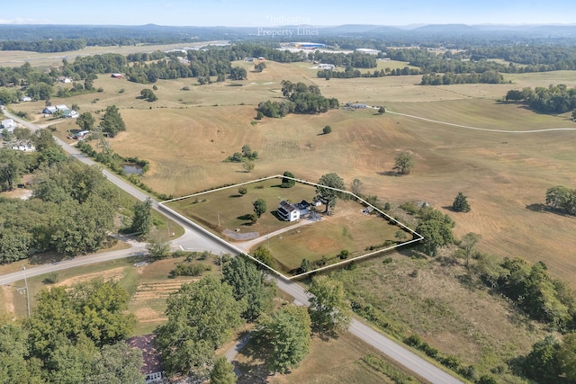 aerial view with a rural view