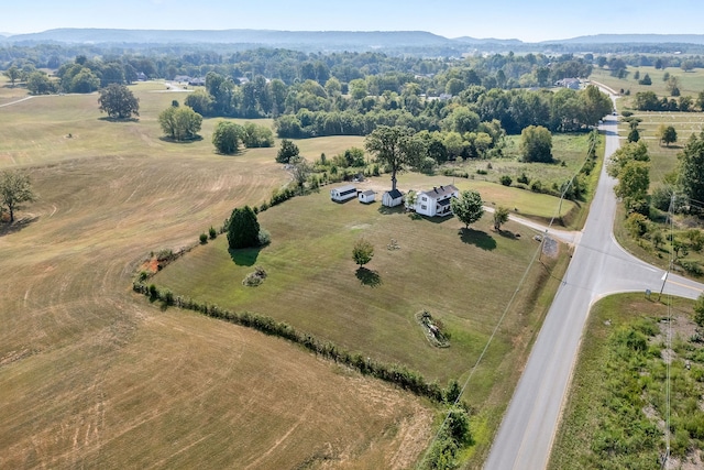 drone / aerial view with a rural view