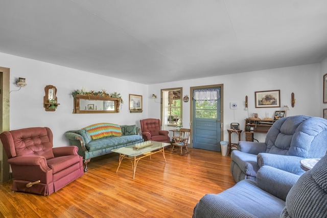 living room featuring hardwood / wood-style flooring