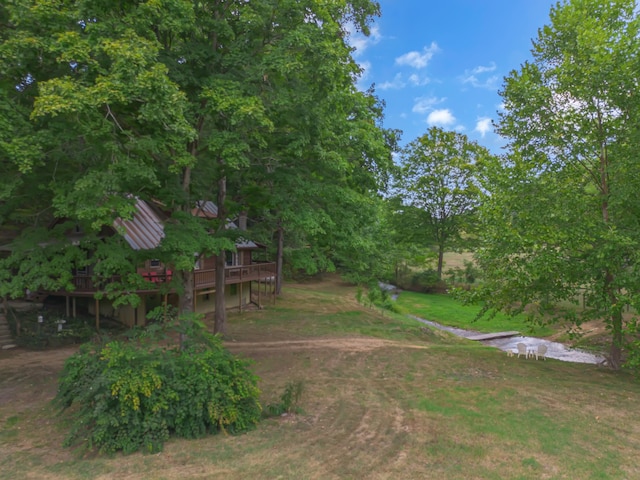 view of yard featuring a deck