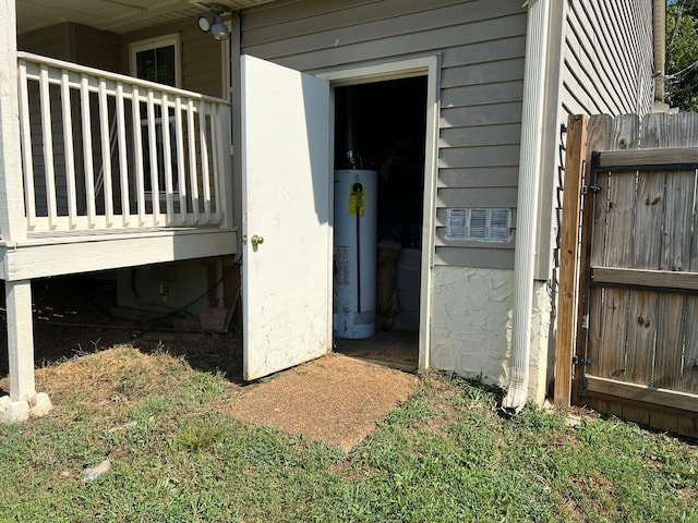 entrance to property with water heater