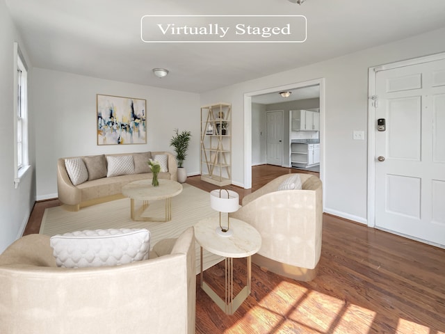 living room featuring hardwood / wood-style flooring