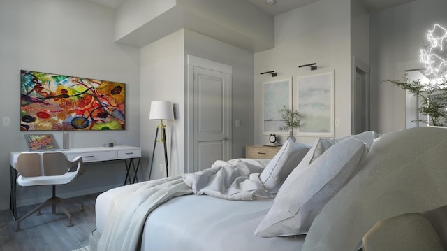 bedroom featuring hardwood / wood-style flooring