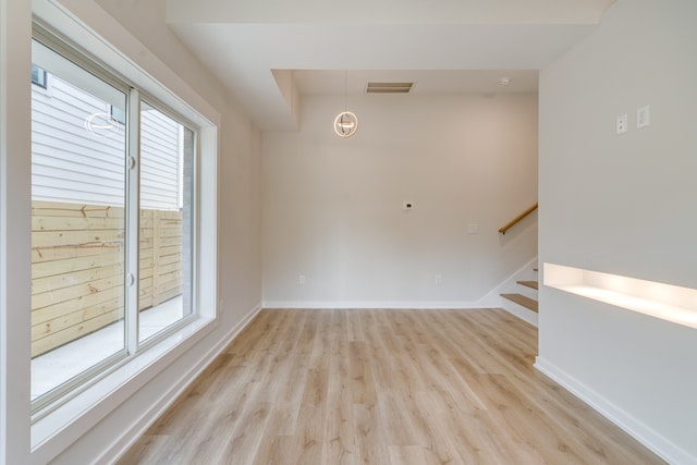 empty room featuring light hardwood / wood-style flooring