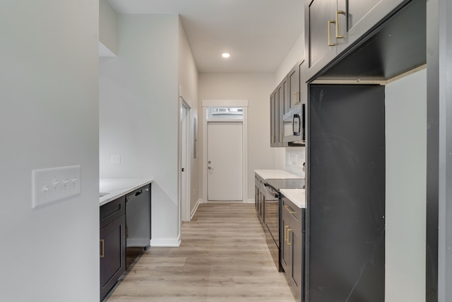 kitchen featuring light hardwood / wood-style flooring and stainless steel appliances