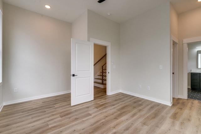 empty room featuring light wood-type flooring