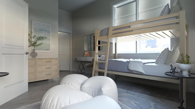 bedroom featuring dark wood-type flooring