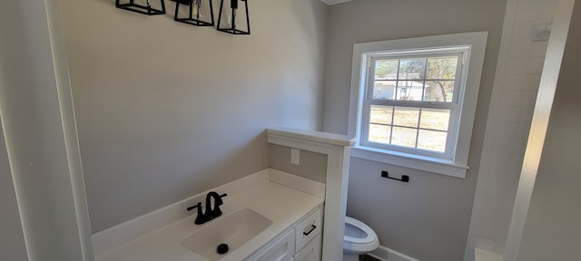 bathroom featuring toilet and vanity