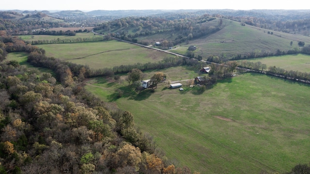 drone / aerial view with a rural view