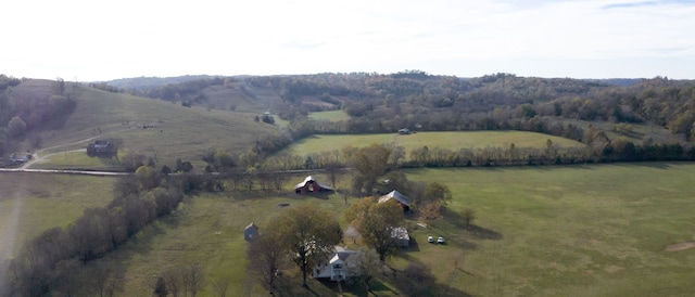 aerial view with a rural view