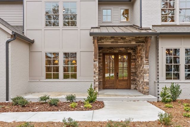 entrance to property with french doors