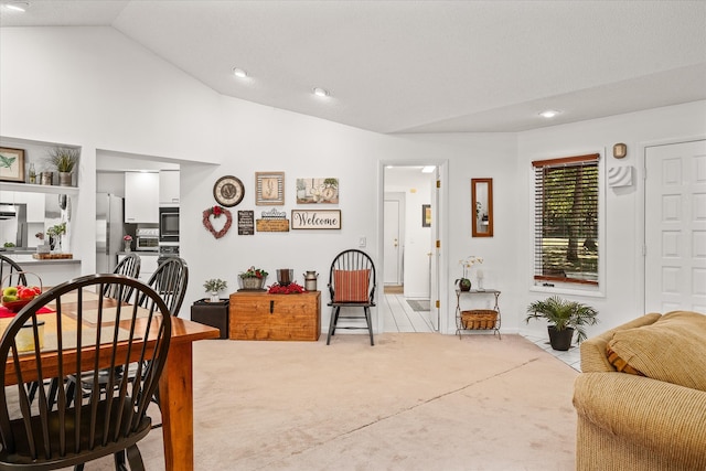 interior space featuring lofted ceiling