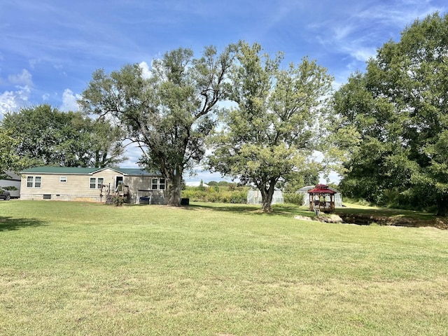 view of yard featuring a gazebo