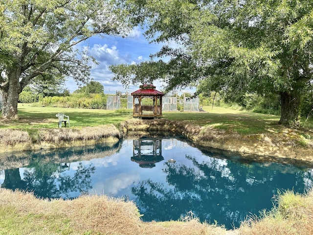 water view with a gazebo