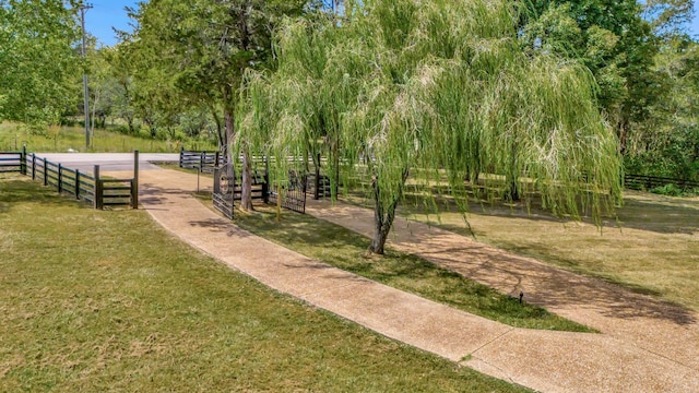 view of home's community featuring a lawn